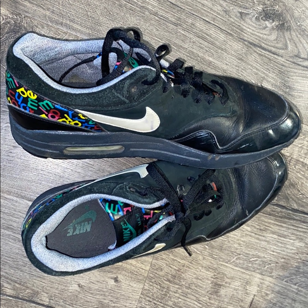 Lettered Black Air Max 1’s